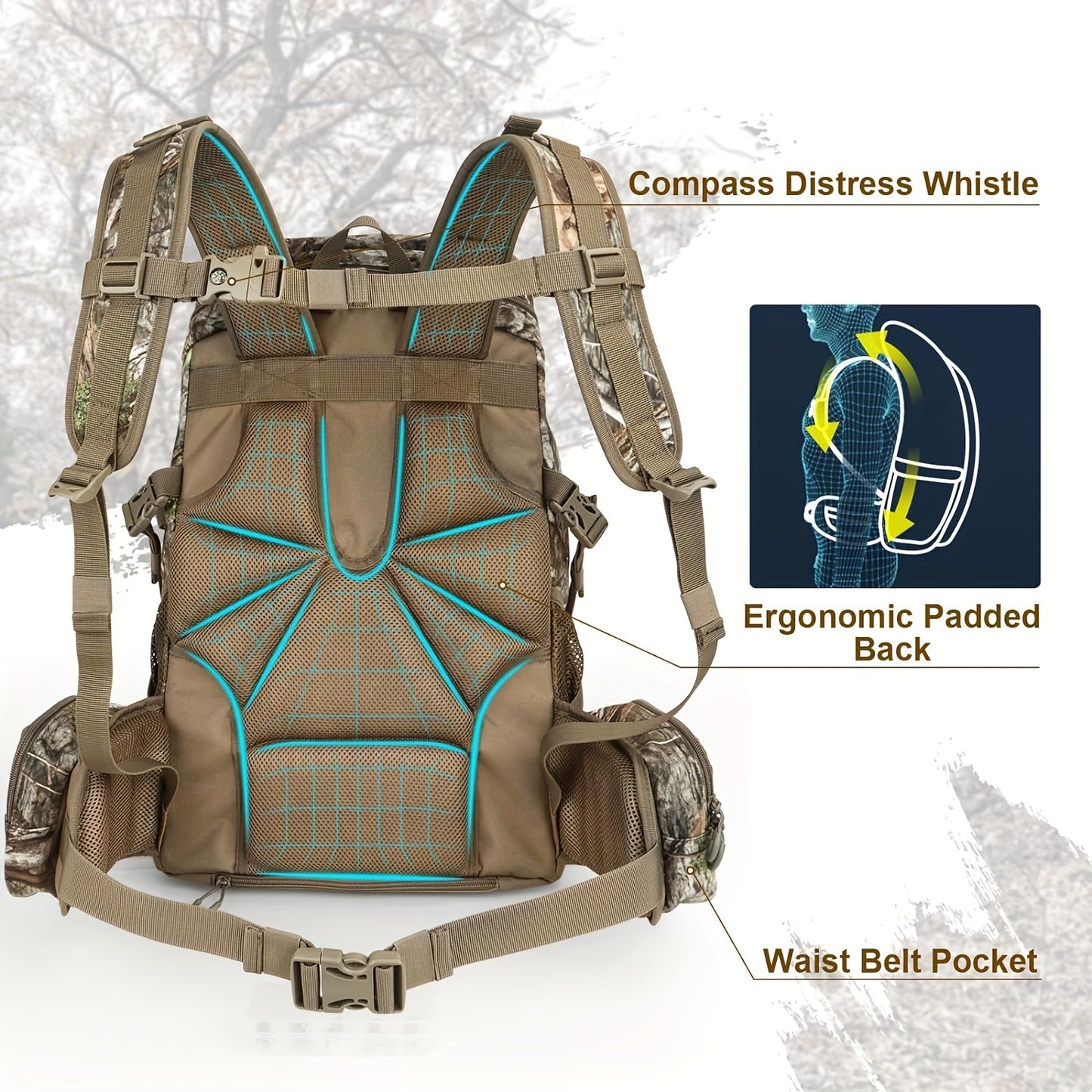 FunVZU Hunting Backpack Rain Cover Diamond Patch Flag