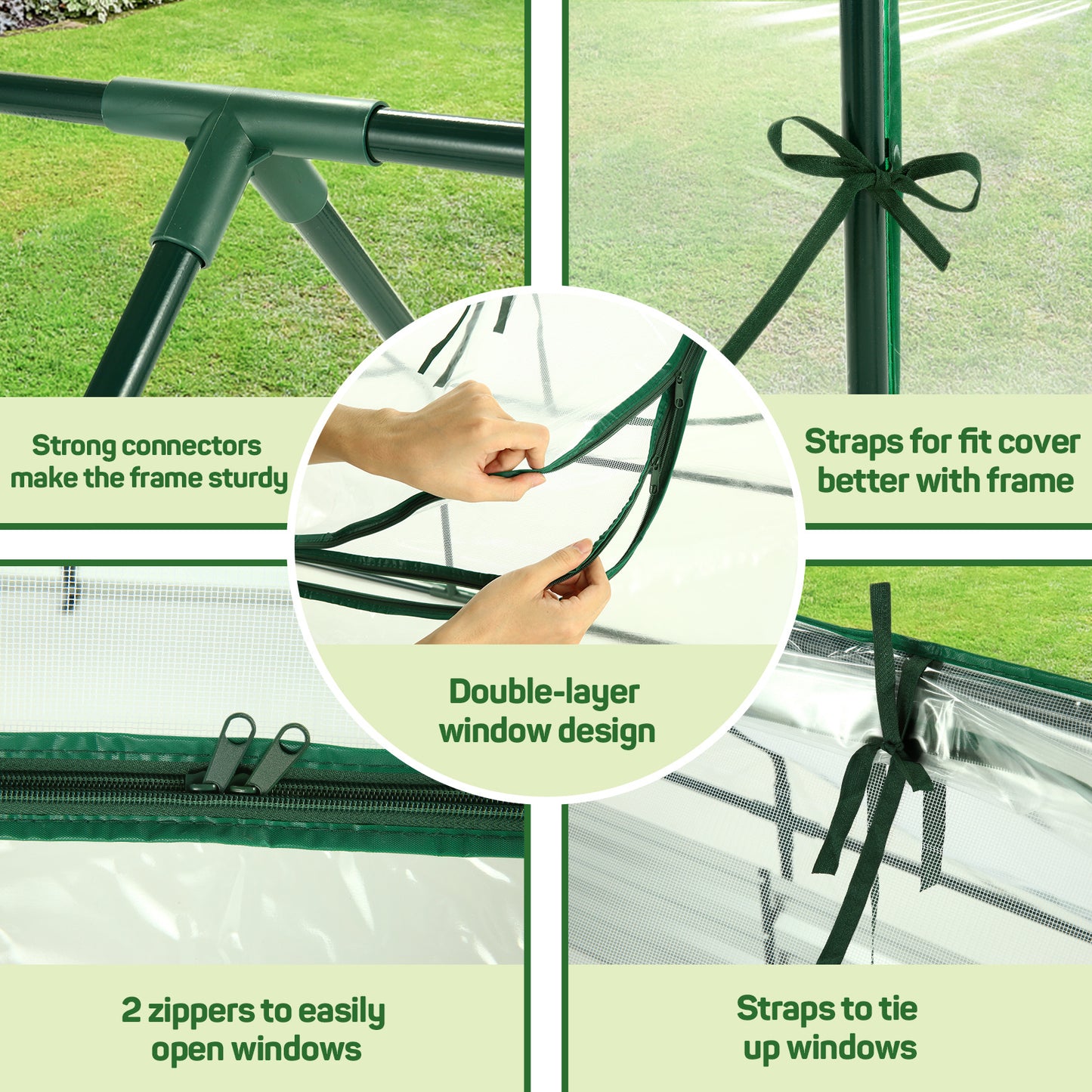 Galvanized Raised Garden Bed With Cover And Greenhouse Kit