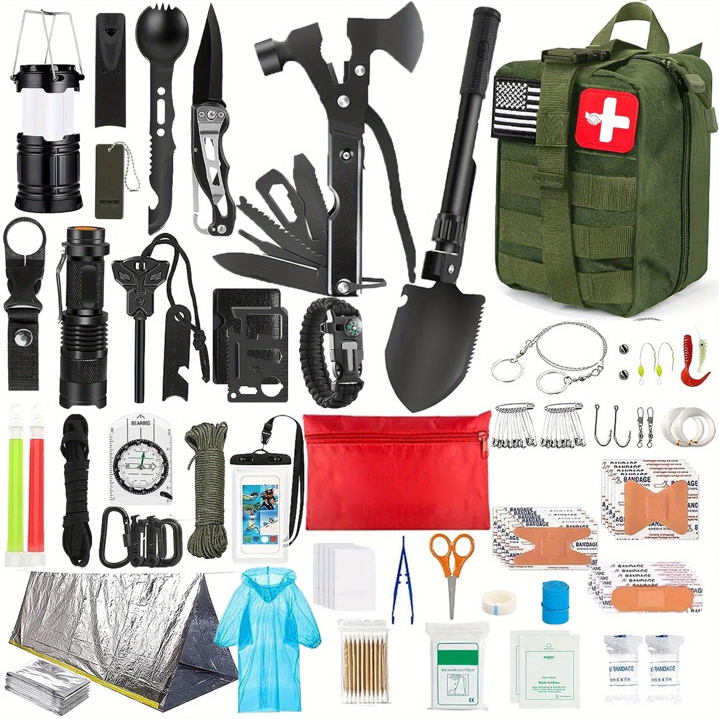 Survival Kit Bag with Shovel and Multi Function Axe - Parry's Picks