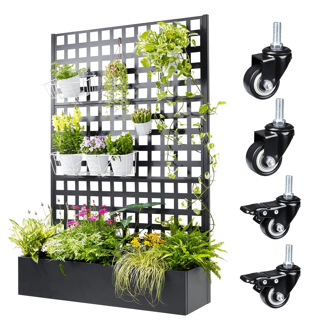 Heavy Duty Metal Planter Box With Trellis Raised Garden Bed