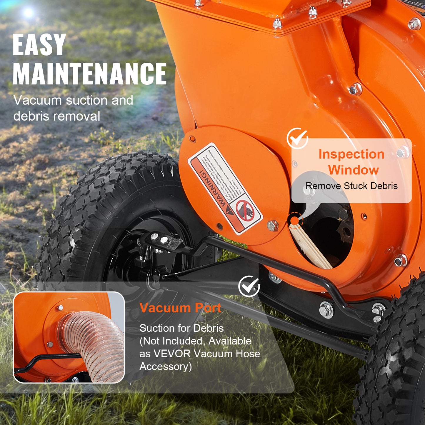 VEVOR Wood Chipper Shredder Mulcher Three In One Gas Power