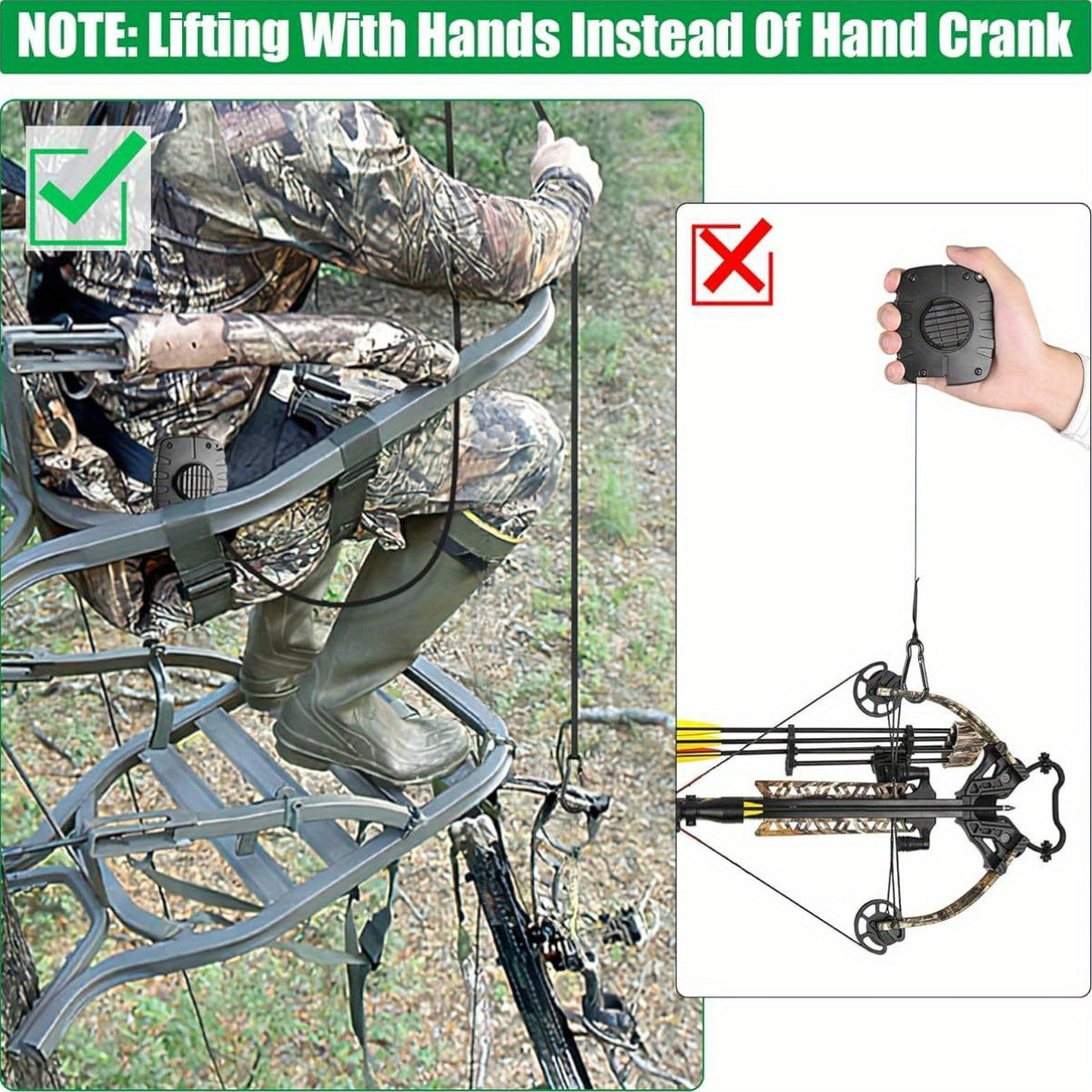 FUNANASUN Heavy-Duty Retractable Bow Hoist for Hunting Gear