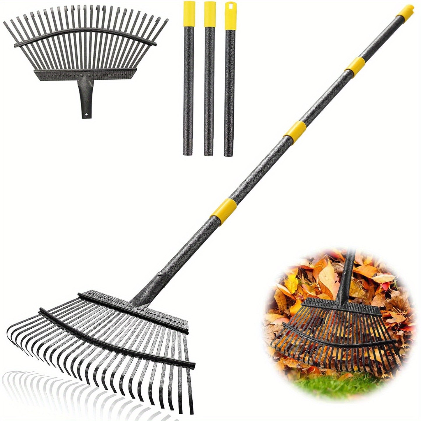YEYEBEST Heavy Duty Metal Leaf Rake for Effortless Gardening - Parry's Picks