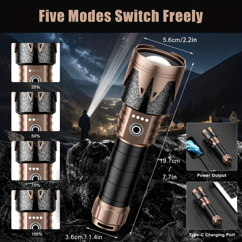 Skyfire High Lumen Led Flashlight With Ignition Lens Zoom