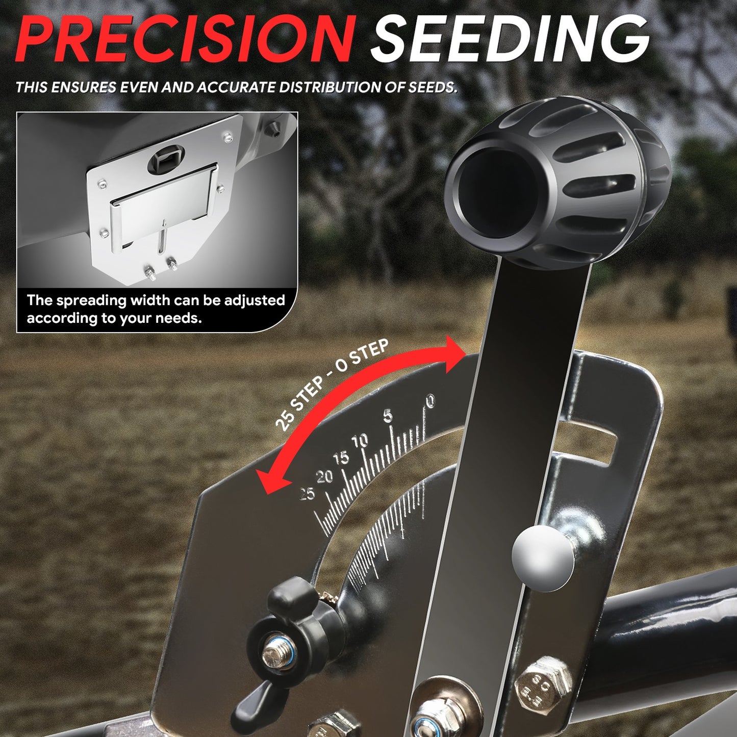 Walk Behind Broadcast Spreader Fertilizer Garden Seeder