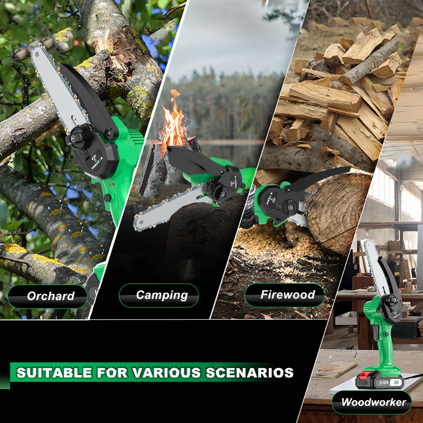 Cordless Mini Chainsaw For Garden Wood Cutting With Guard