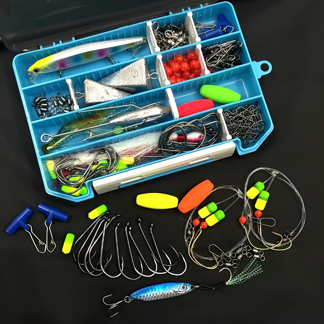 Surf Fishing Tackle Kit With Pompano Rig And Accessories