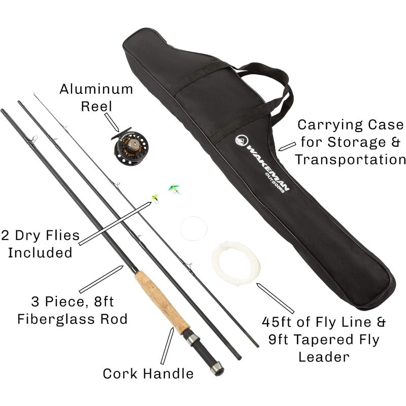 Collapsible Fly Rod and Reel Combo with Line and Flies - Parry's Picks