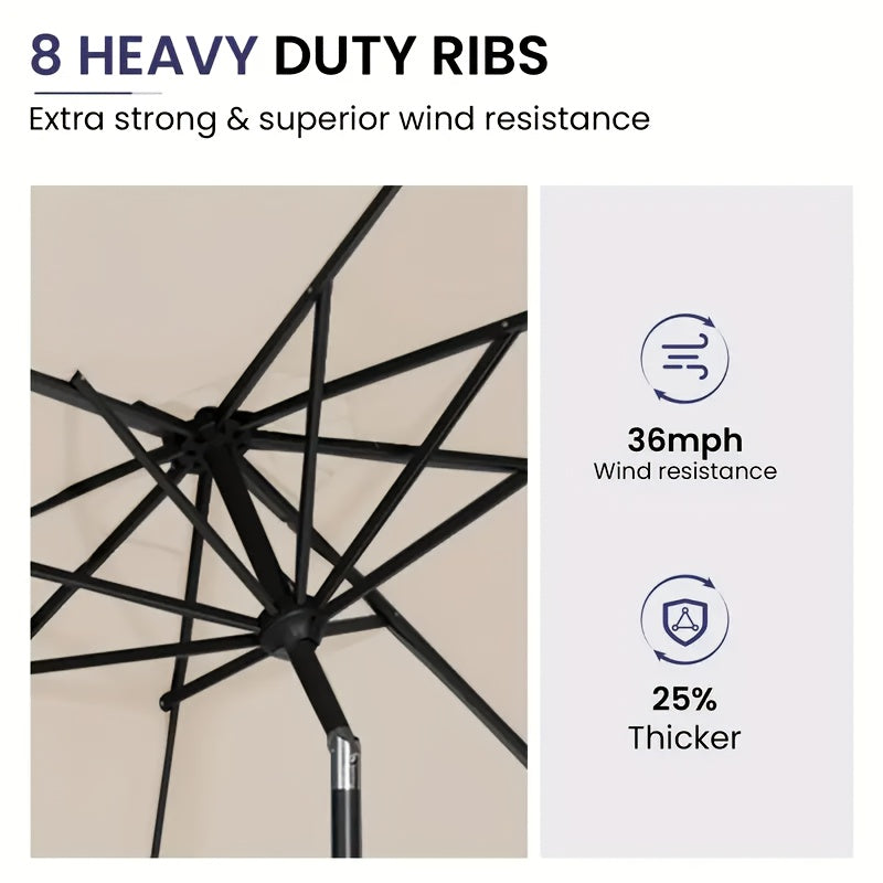 Durable Outdoor Patio Umbrella with Easy Tilt and Crank System - Parry's Picks