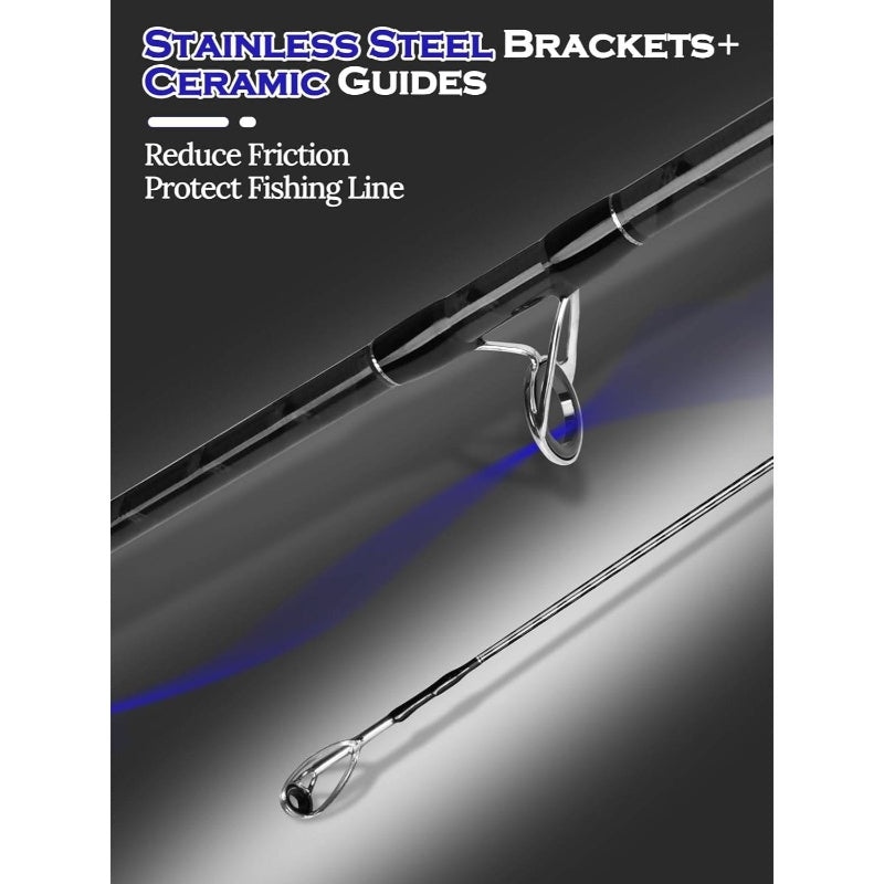 Spinning Carbon Fiber 2 Piece Rod Ultra Fast Action