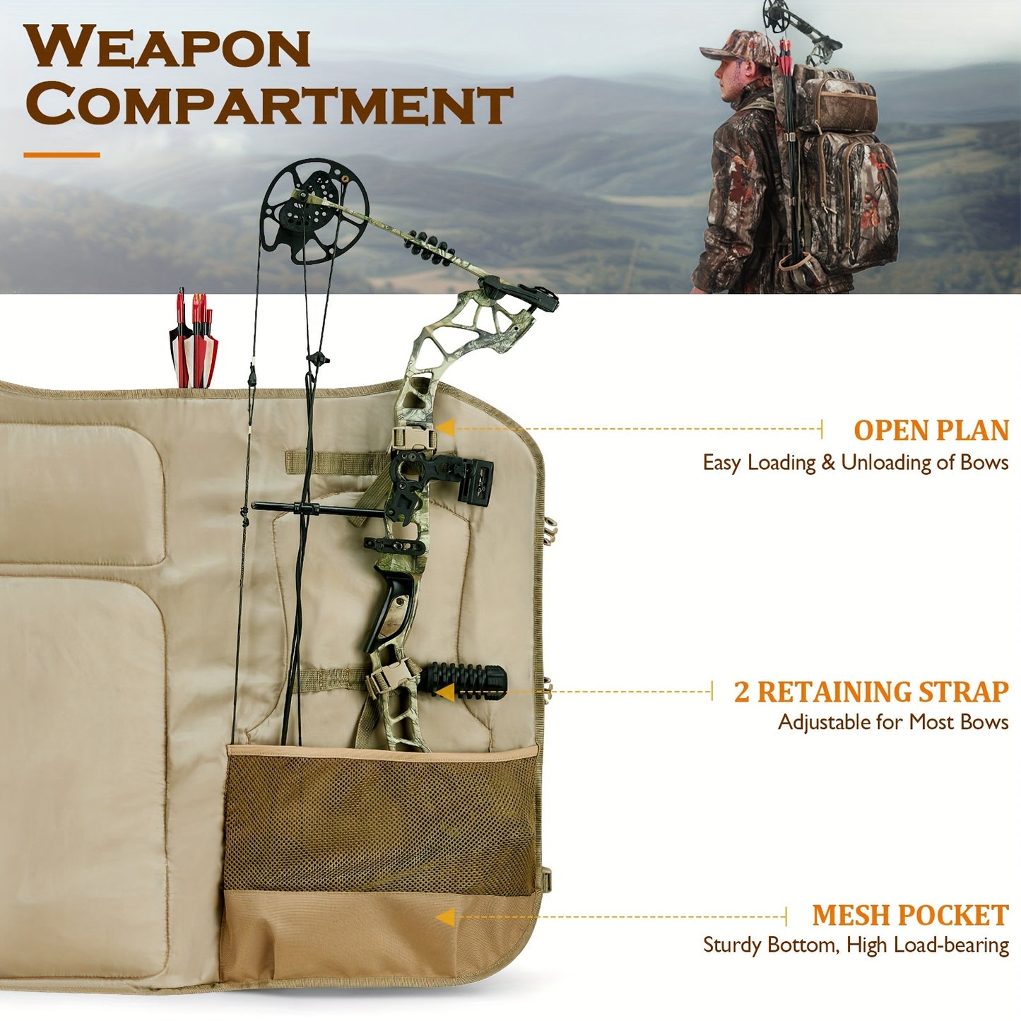 New View Men's Camouflage Backpack with Bow and Arrow Holder - Parry's Picks