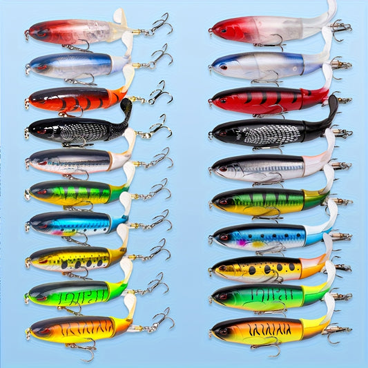 Pencil Lure Kit 20 Pcs Bass Topwater Floating Fishing Lures