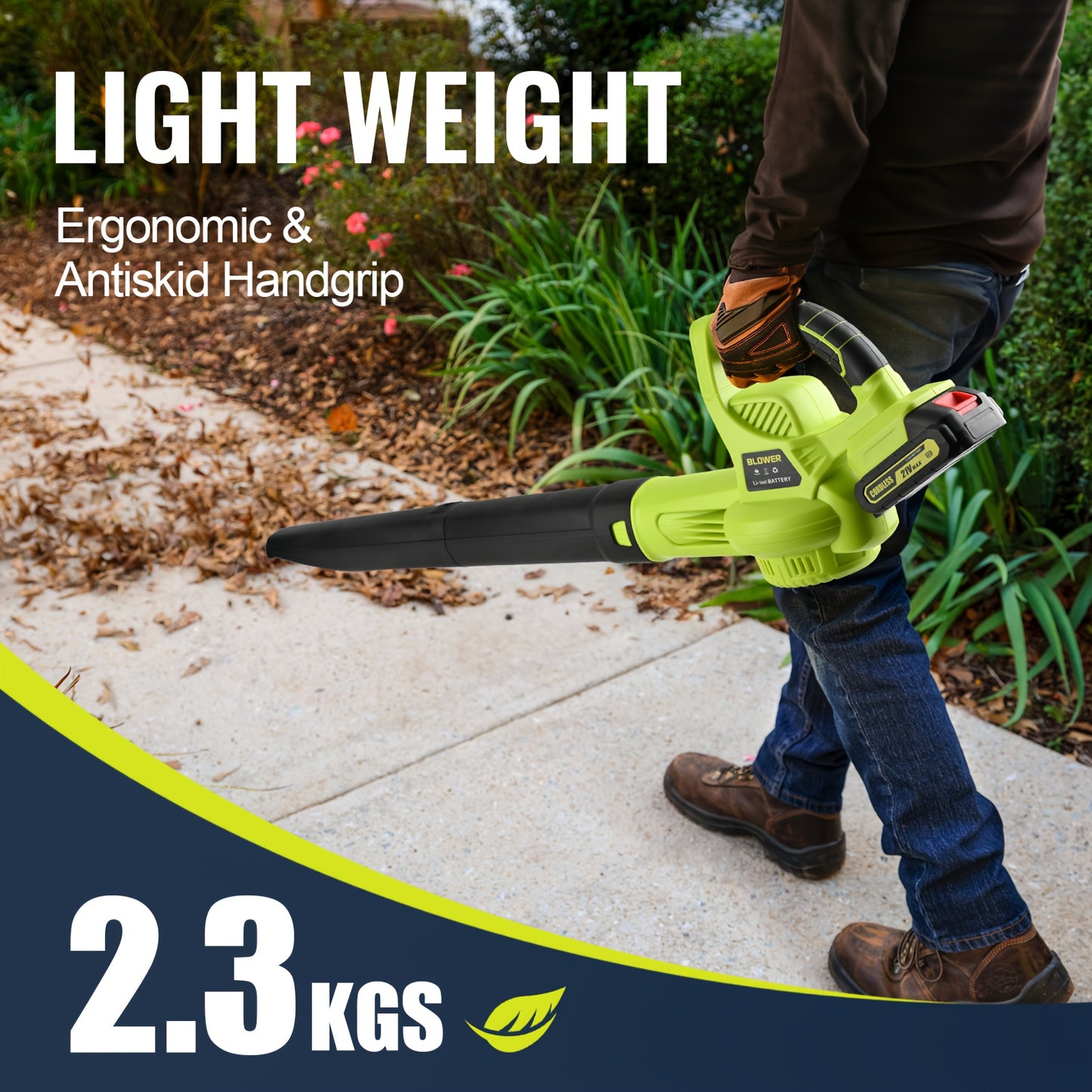 Cordless Leaf Blower With Fast Charger And Dual Batteries