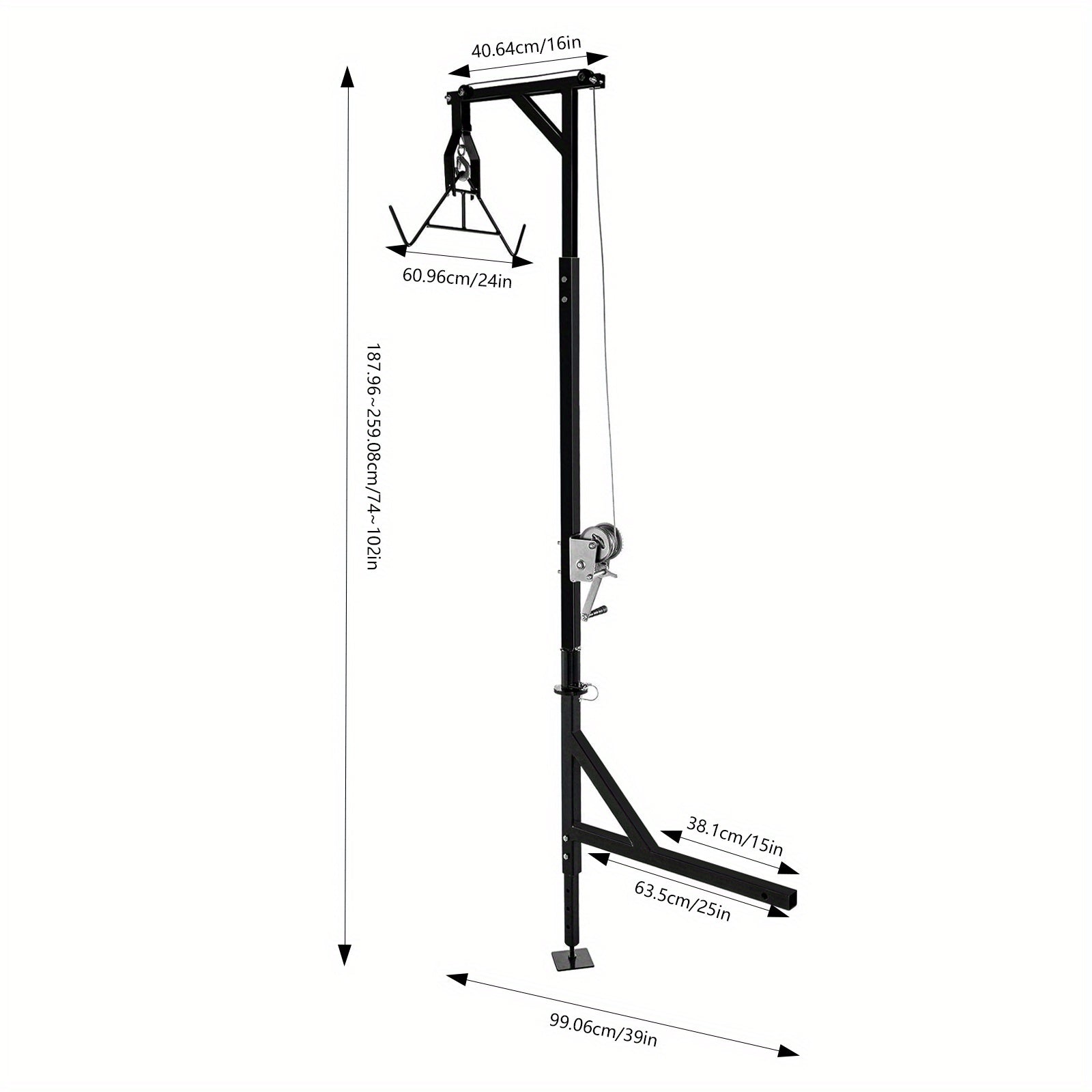 Hitch Mounted Deer Hoist with Winch and Adjustable Height - Parry's Picks