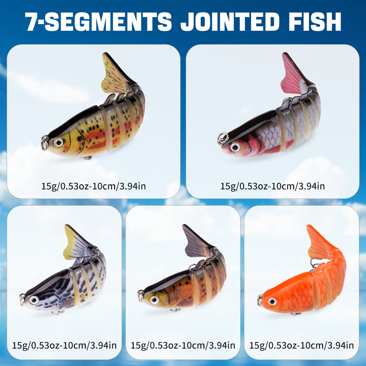 Perch Lure Set 48 Piece Surface And Sinking Multi Joint Wobblers Freshwater - Parry's Picks