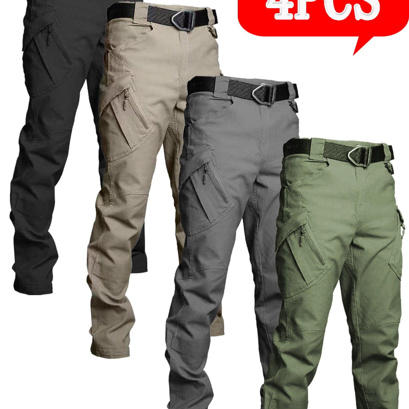 Mens Durable Multi Pocket Tactical Pants Set Quick Dry Breathable Outdoor Work - Parry's Picks