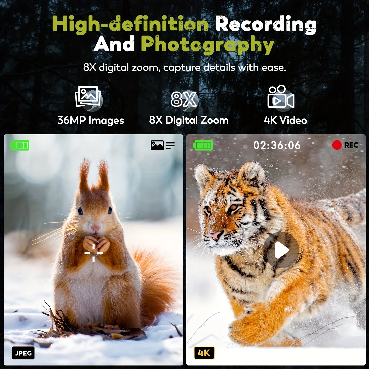 Ginost 4K Night Vision Binoculars With 8x Digital Zoom