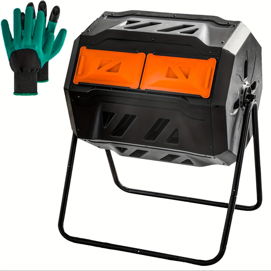 Dual Chamber Tumbling Compost Bin with Sliding Doors - Parry's Picks