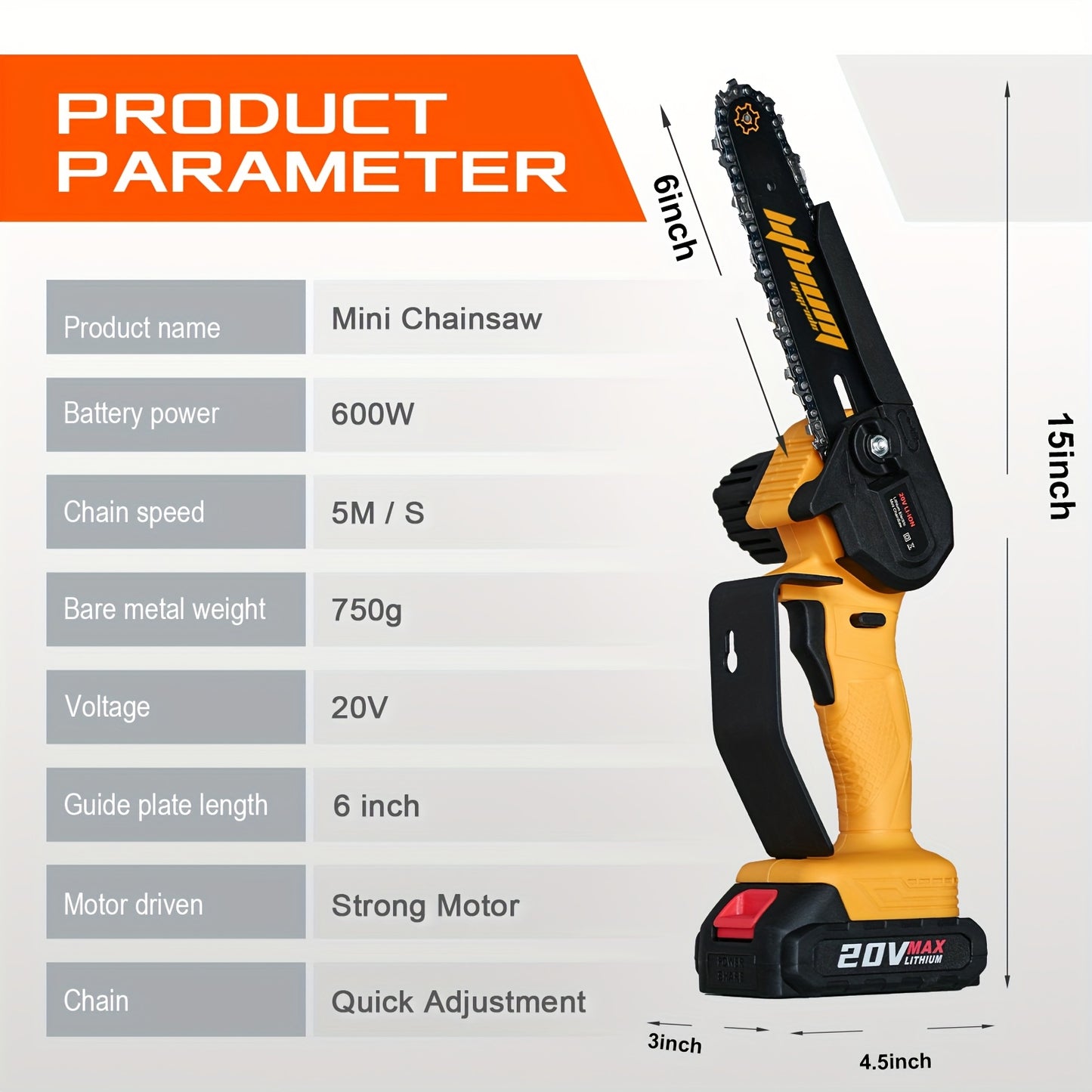 Cordless Mini Chainsaw For Effortless Wood Cutting And Pruning - Parry's Picks