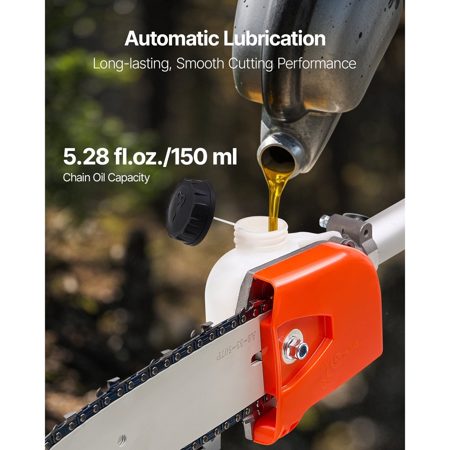 Gas Pole Saw With Extendable Pole For Tree Trimming