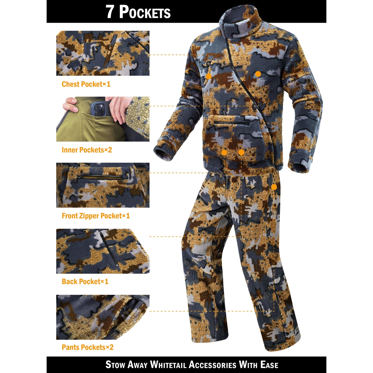 New View Quiet Whitetail Bow Hunting Gear Set Men Camo