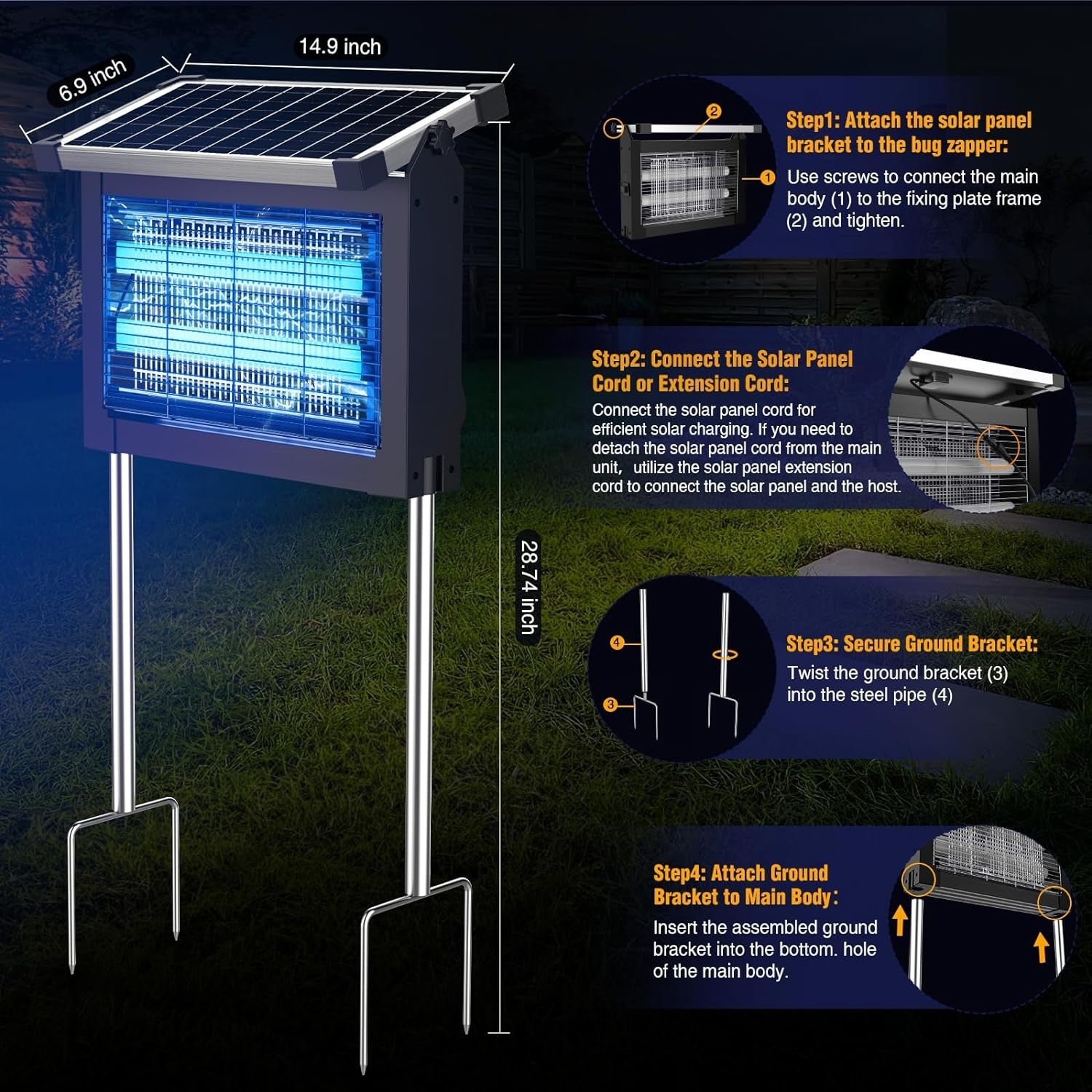 Solar Bug Zapper for Outdoor Camping and Backyard Pest Control - Parry's Picks