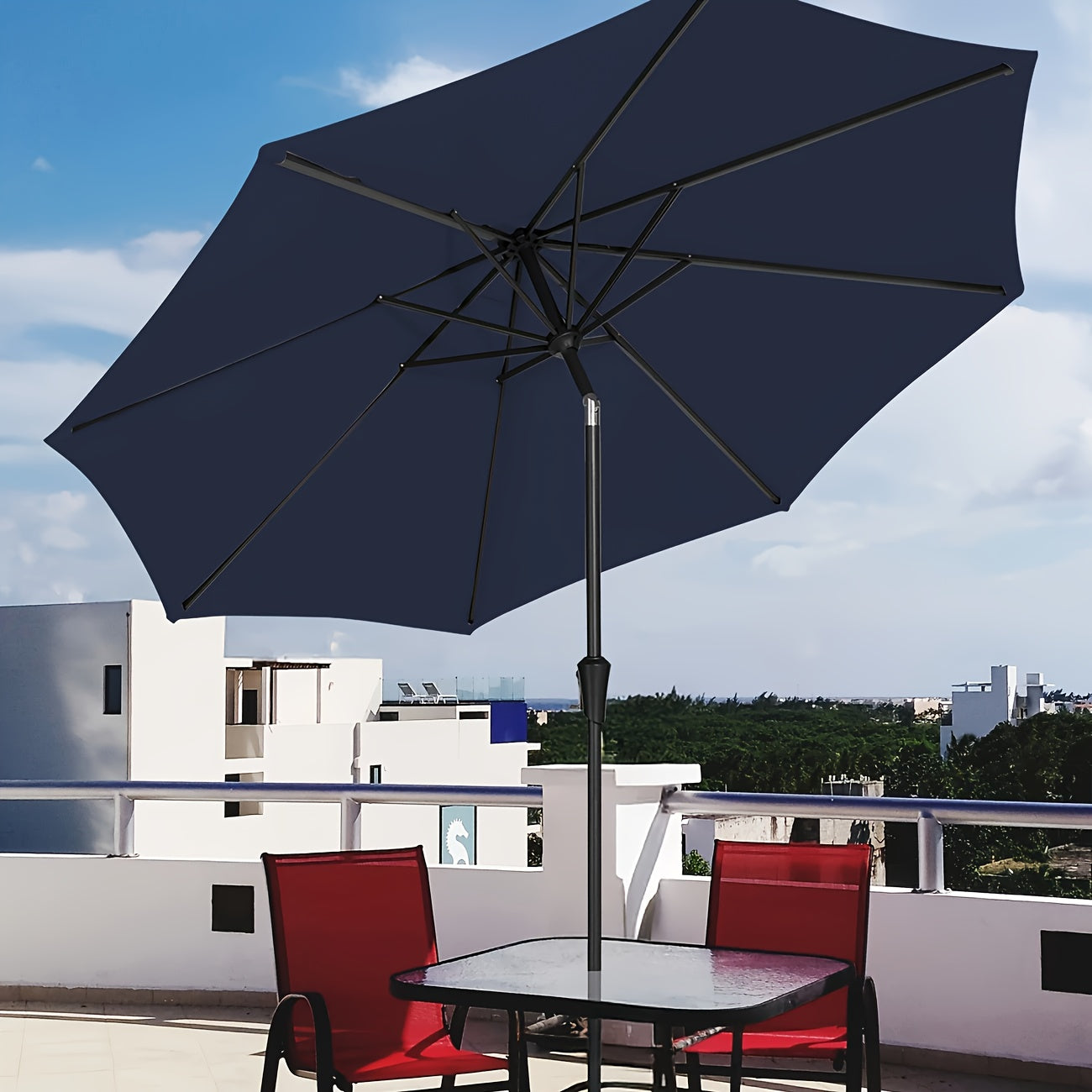 Durable Outdoor Patio Umbrella with Easy Tilt and Crank System - Parry's Picks