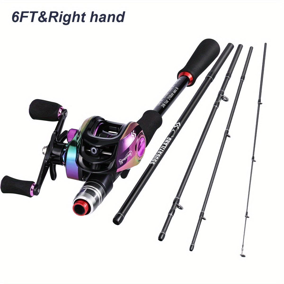 Sougayilang Graphite Rod And Baitcasting Reel For Freshwater