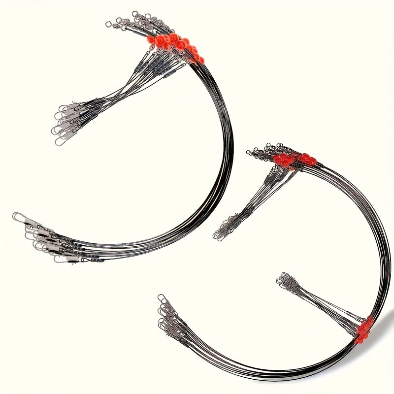 36-Piece Stainless Steel Fishing Leaders Tackle Rigs With Swivels Snaps For Saltwater