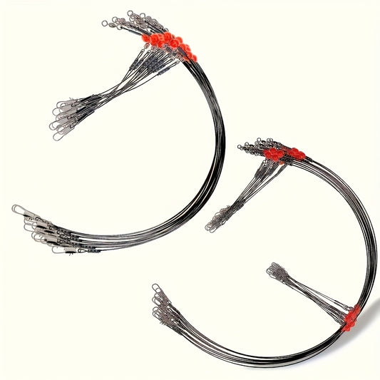 36-Piece Stainless Steel Fishing Leaders Tackle Rigs With Swivels Snaps For Saltwater