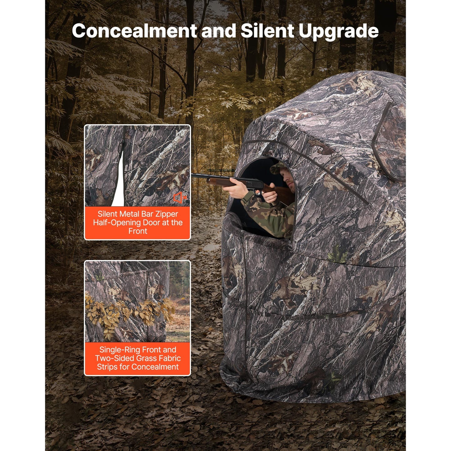 VEVOR Single Person Ground Hunting Blind With Carry Bag