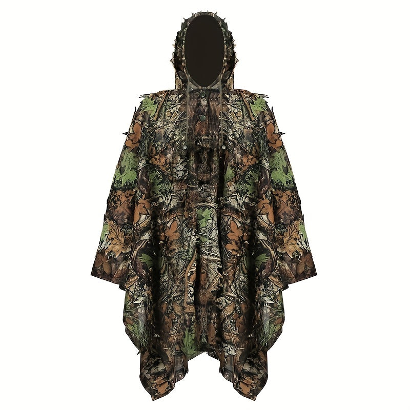 3D Maple Leaf Camouflage Cape With Mesh Hood Cloak - Parry's Picks