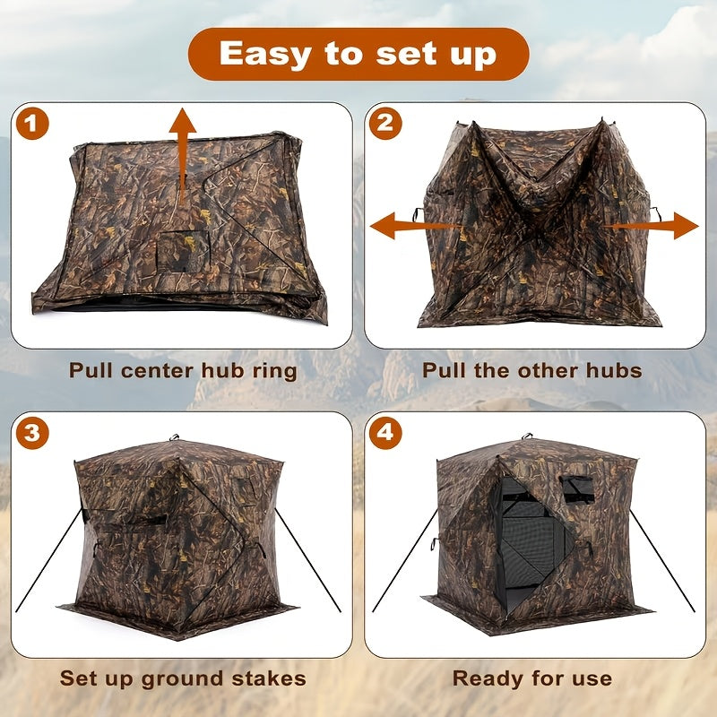 Pop Up Ground Blind Shelter 360 Degree Mesh Windows - Parry's Picks