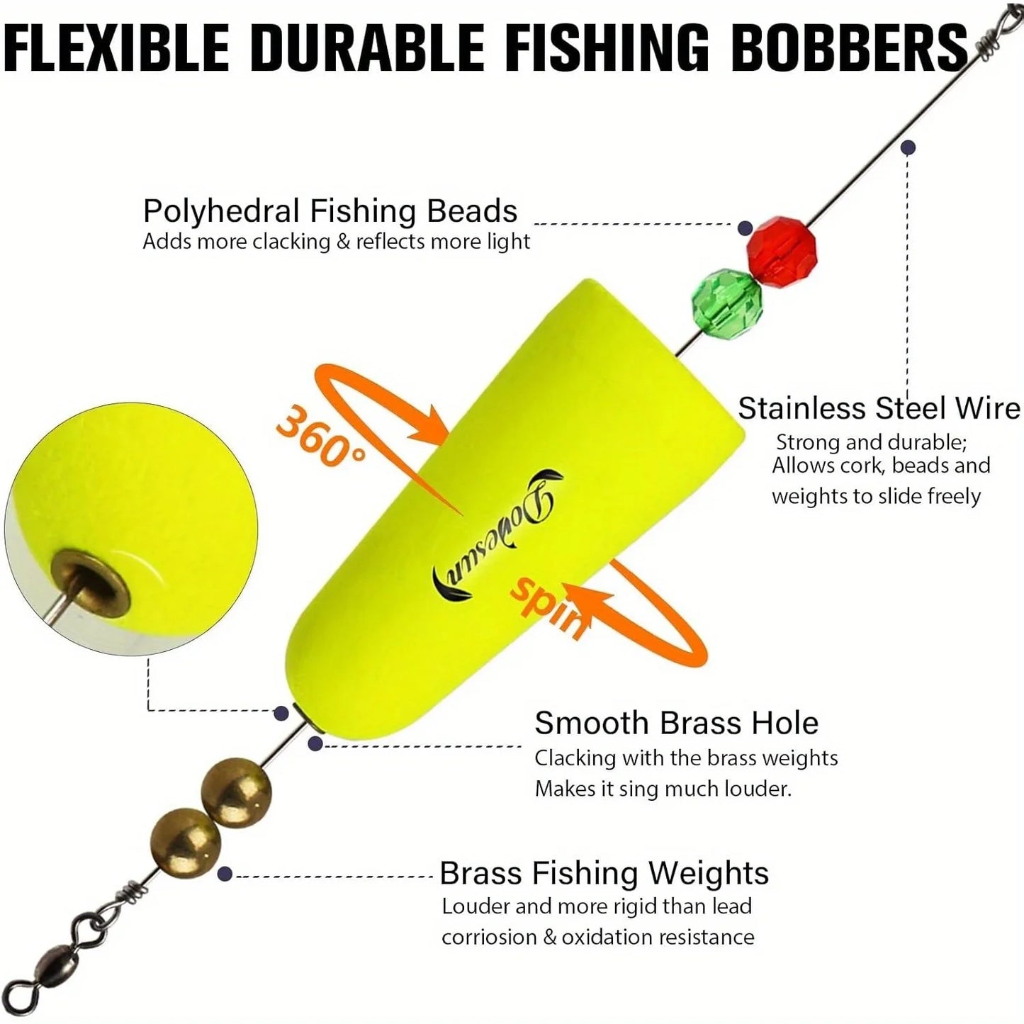 Popping Cork Fishing Floats Set With 3 Shapes 3 Pack