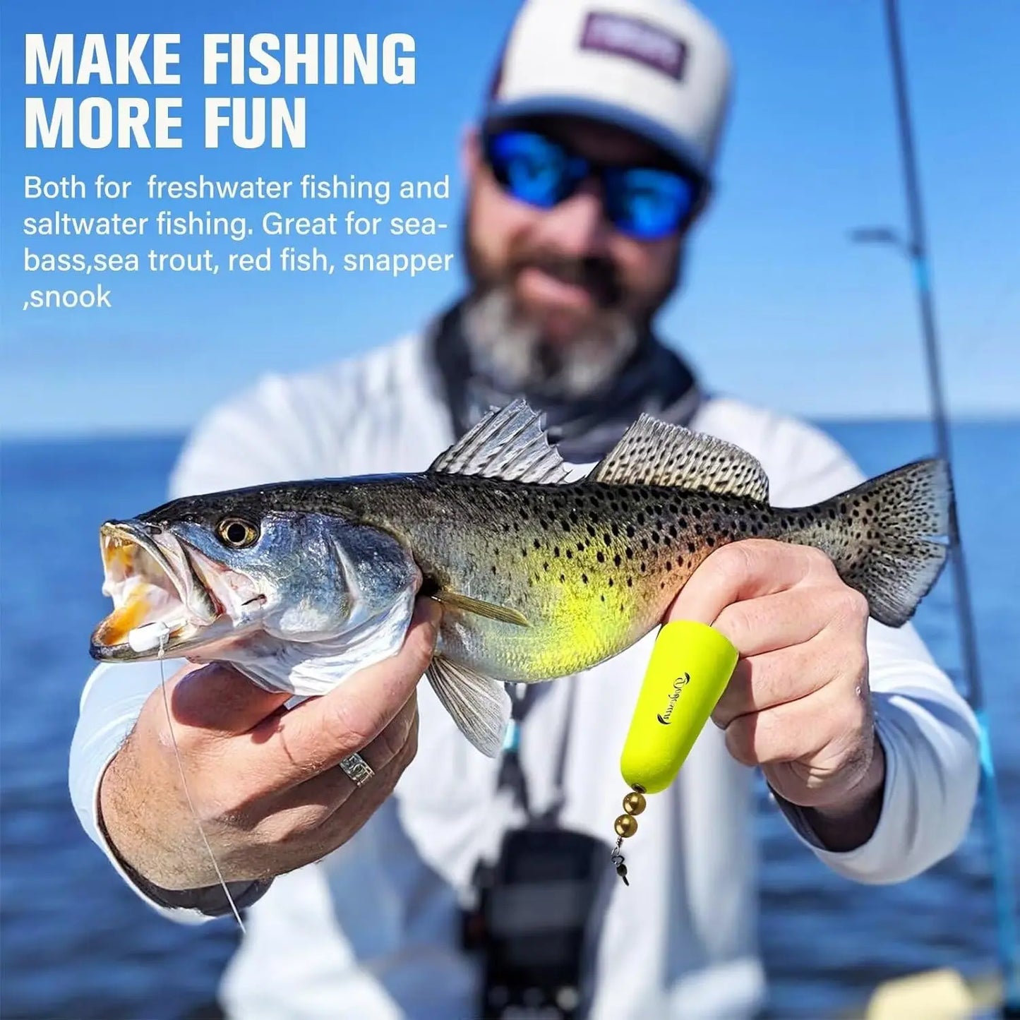 Popping Cork Fishing Floats Set With 3 Shapes 3 Pack