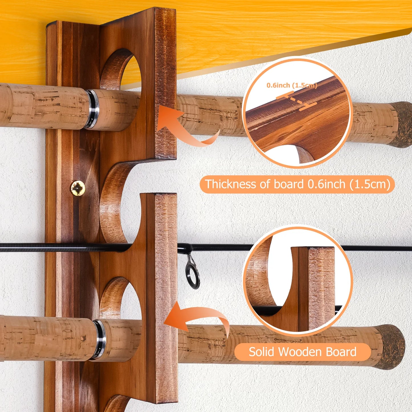 Ghosthorn 12 Rods Fishing Rack Wall Or Ceiling Mounted Organizer