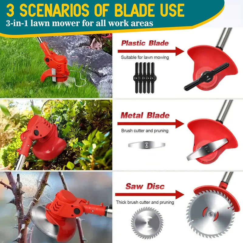 Cordless Gardening Tools Lawn Mower Weed Trimmer For Courtyards