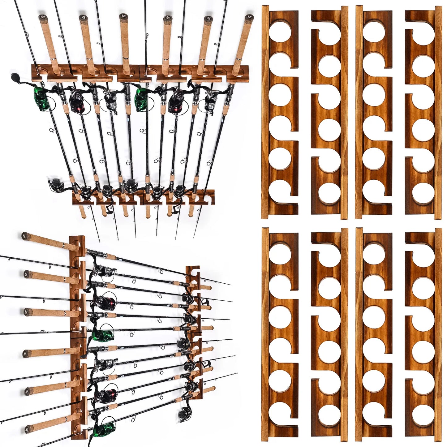 Ghosthorn 12 Rods Fishing Rack Wall Or Ceiling Mounted Organizer