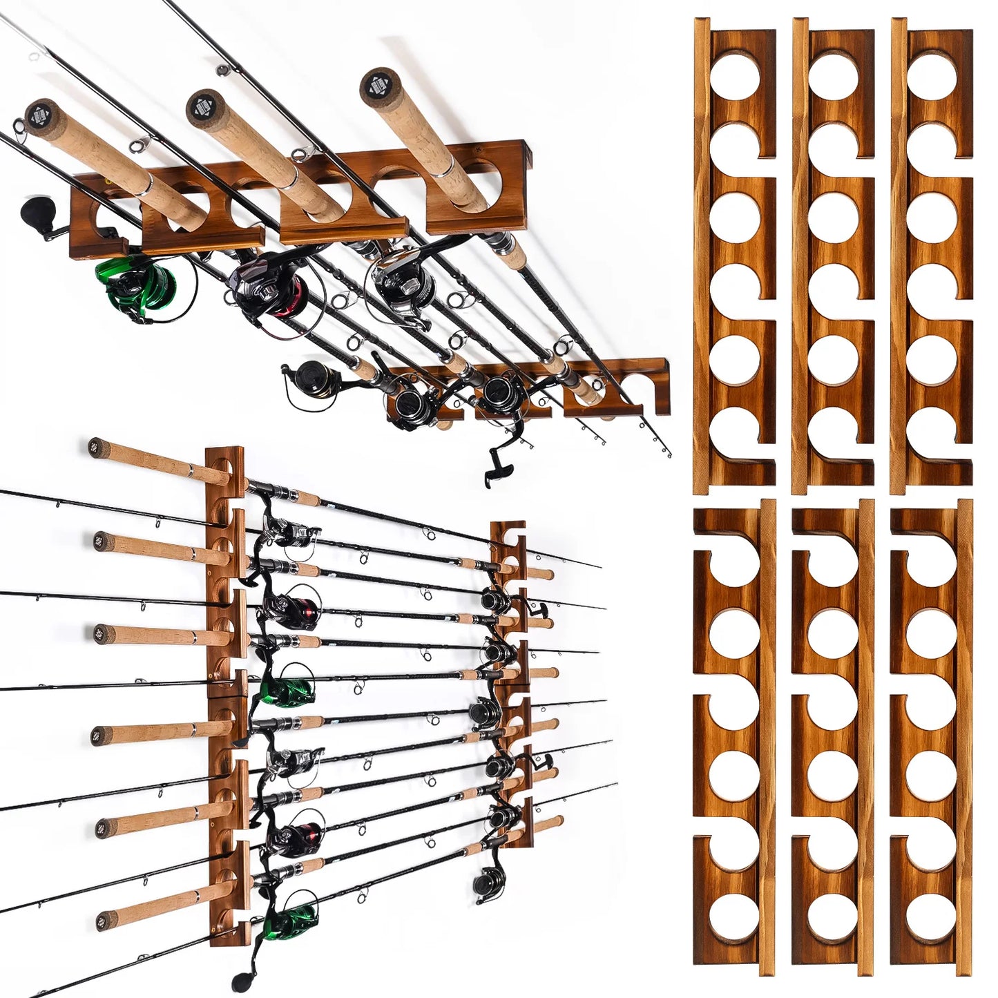 Ghosthorn 12 Rods Fishing Rack Wall Or Ceiling Mounted Organizer