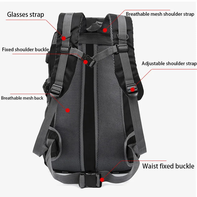 Anti Theft Mountaineering Waterproof Backpack For Outdoor Travel And Hiking