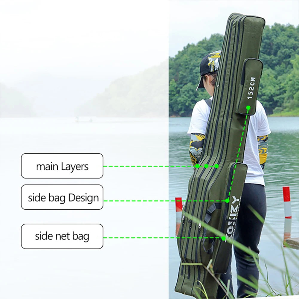 JOSBY Portable Foldable Fishing Rod Carrier Storage Bag Case