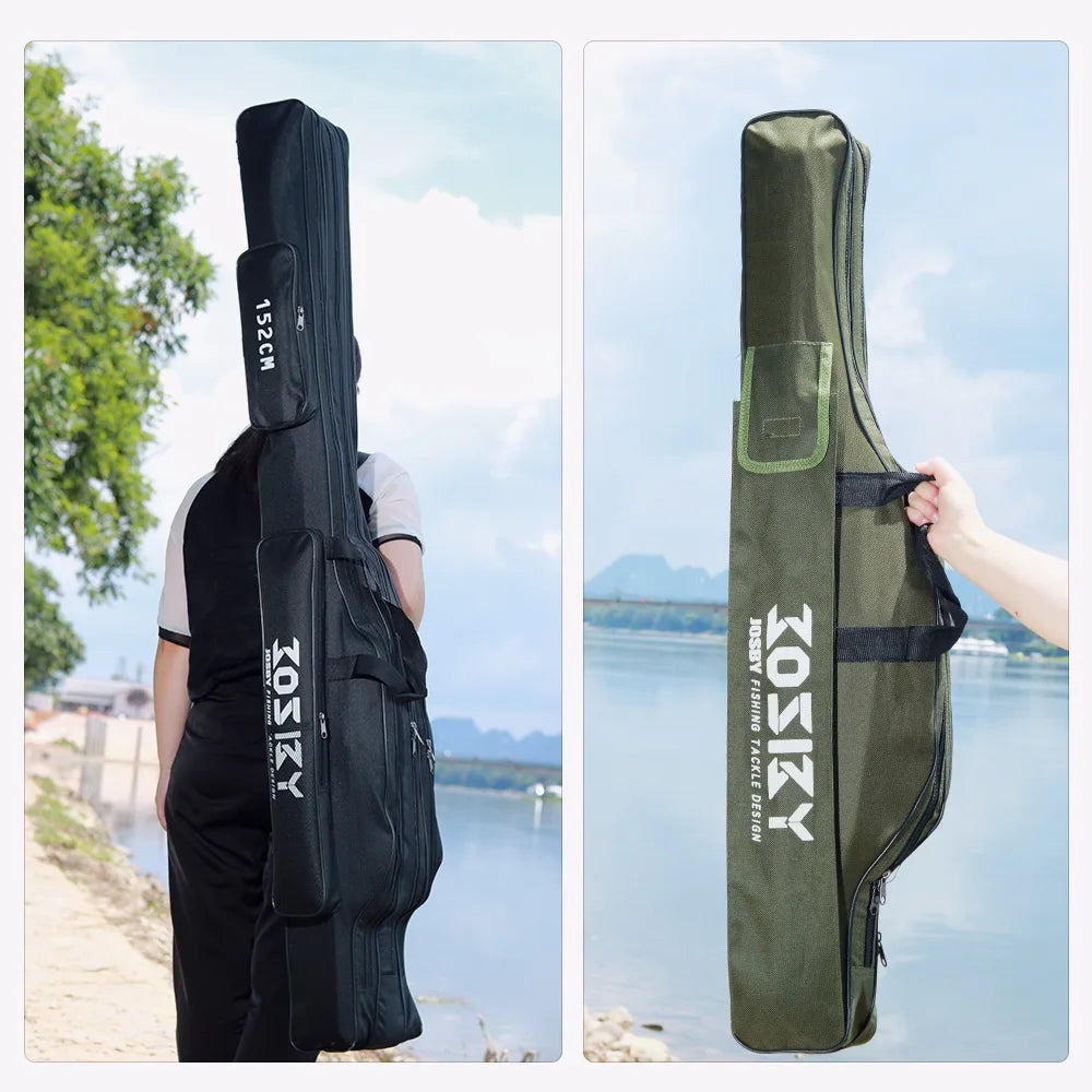JOSBY Portable Foldable Fishing Rod Carrier Storage Bag Case