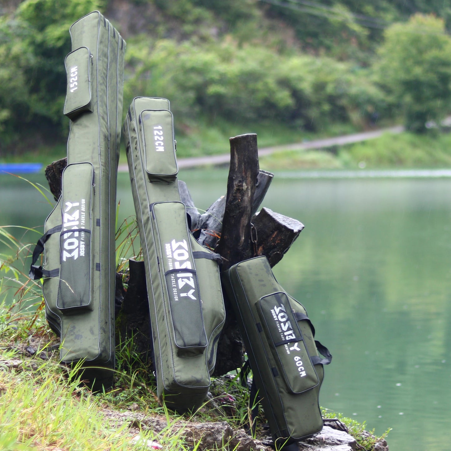 JOSBY Portable Foldable Fishing Rod Carrier Storage Bag Case
