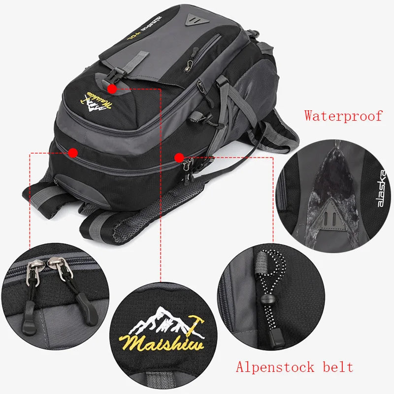 Anti Theft Mountaineering Waterproof Backpack For Outdoor Travel And Hiking