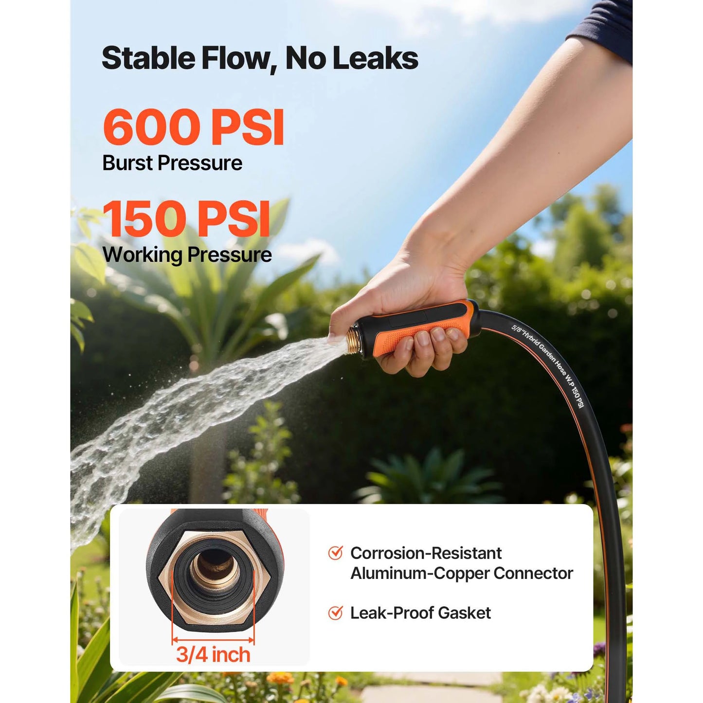 Garden Hose Heavy Duty Flexible Non Kink Outdoor Water Hose Lightweight