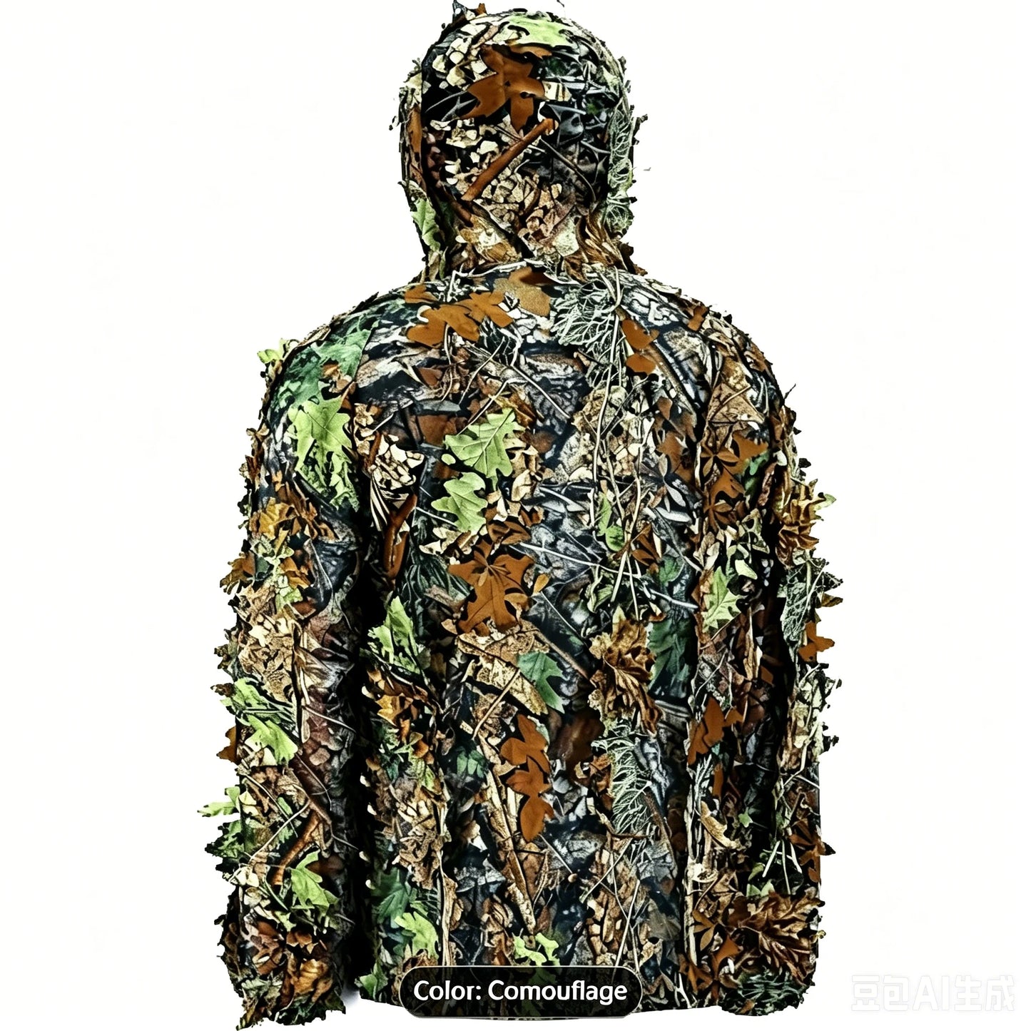 Lightweight Hooded Ghillie Suit With Breathable Camouflage For Hunting
