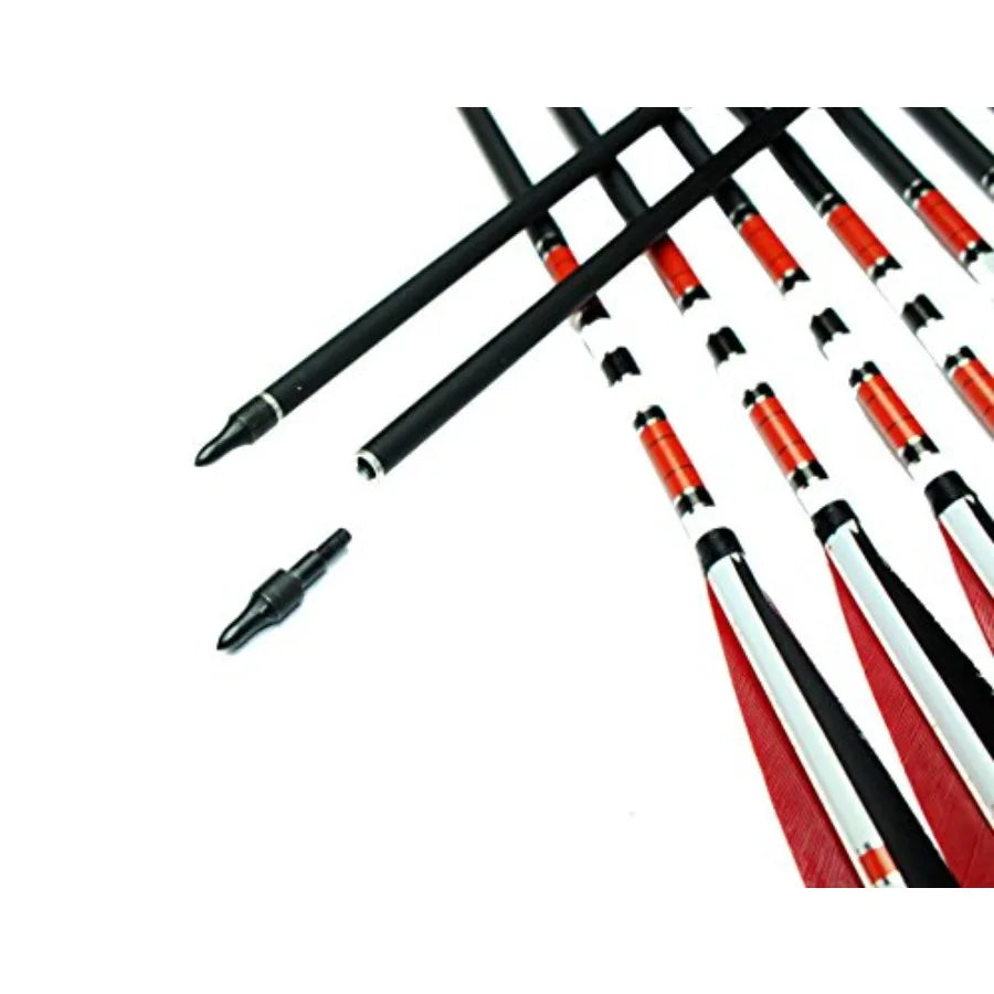 Carbon Arrows With Turkey Feathers For Hunting And Practice Recurve Bows