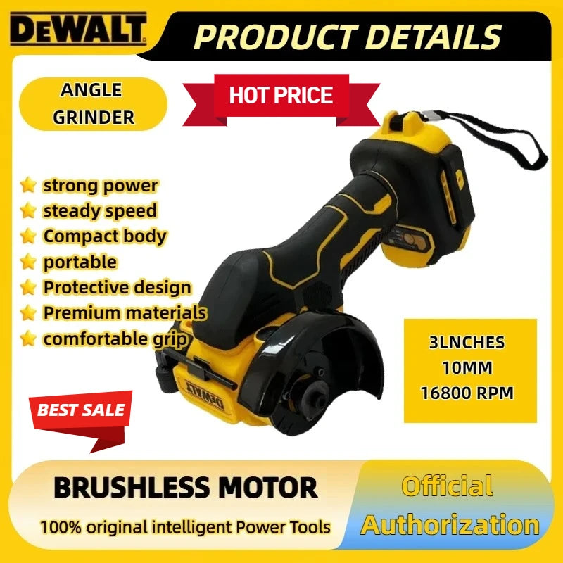 DEWALT Cordless Mini Angle Grinder Polishing Grinding ProfessionalGrade Tool Cutting