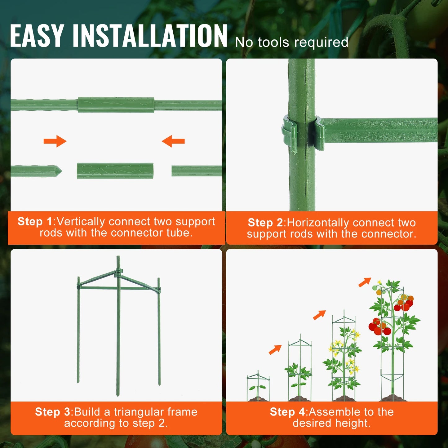 SucceBuy Tomato Cage Pack for Garden Support Trellis 6 Count