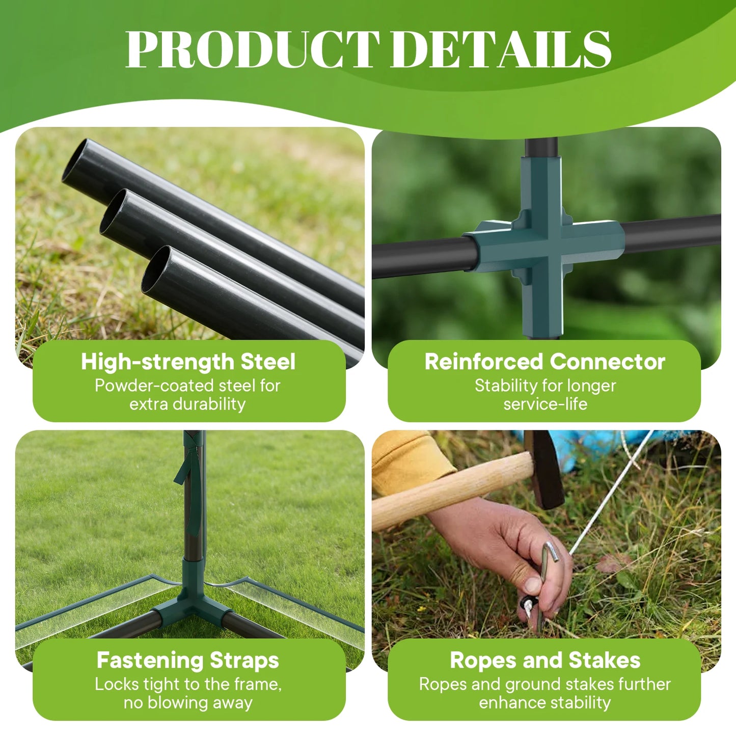 Walk-In Portable Greenhouse With Shelves For Indoor Outdoor Gardening
